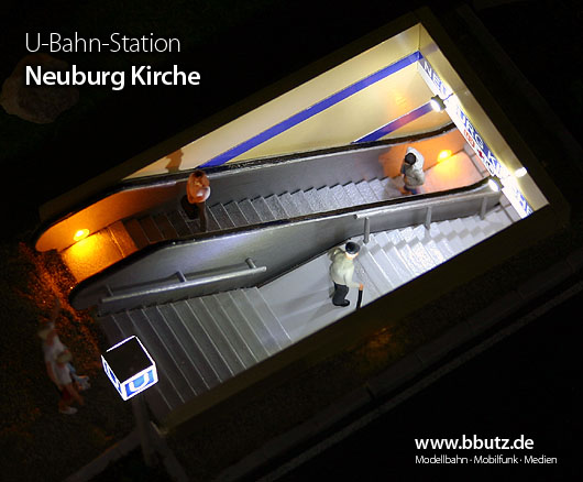 U-Bahn-Station Neuburg Kirche auf der Modelleisenbahn