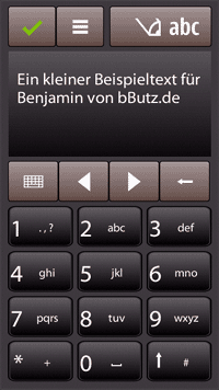 Alphanumerische-Tastatur auf dem Nokia 5800