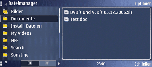 Großes Vorschaufenster im Dateimanager - Screenshot - Nokia E90 Communicator