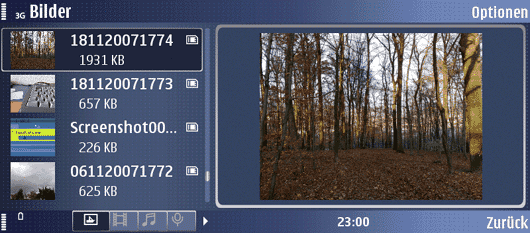 Großes Vorschaufenster in der Galerie - Screenshot - Nokia E90 Communicator
