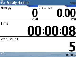 Schrittzähler auf dem N95 - Nokia Activity Monitor